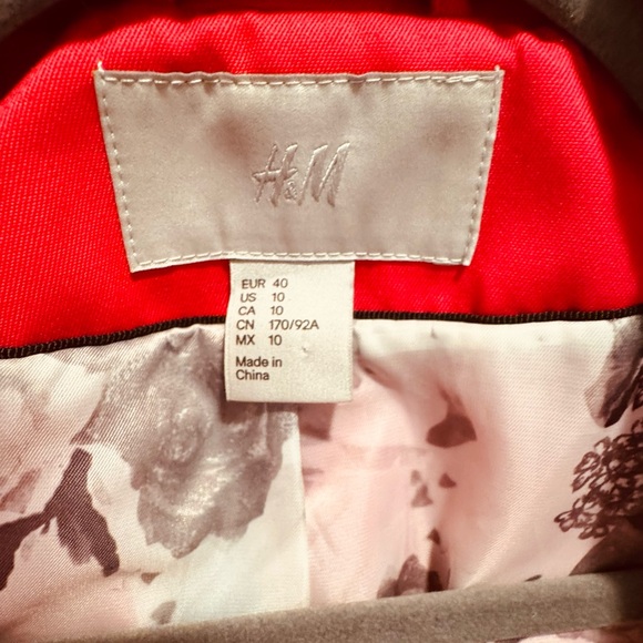 H&M Double Breasted Pink Short Trench Coat Jacket Size US10 EU40. Fits like a 6 - Picture 6 of 8